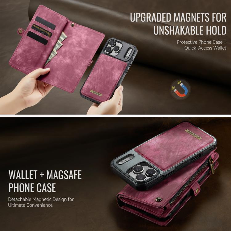 For iPhone 17 Pro Max CaseMe 008 Detachable Multifunctional Leather Phone Case