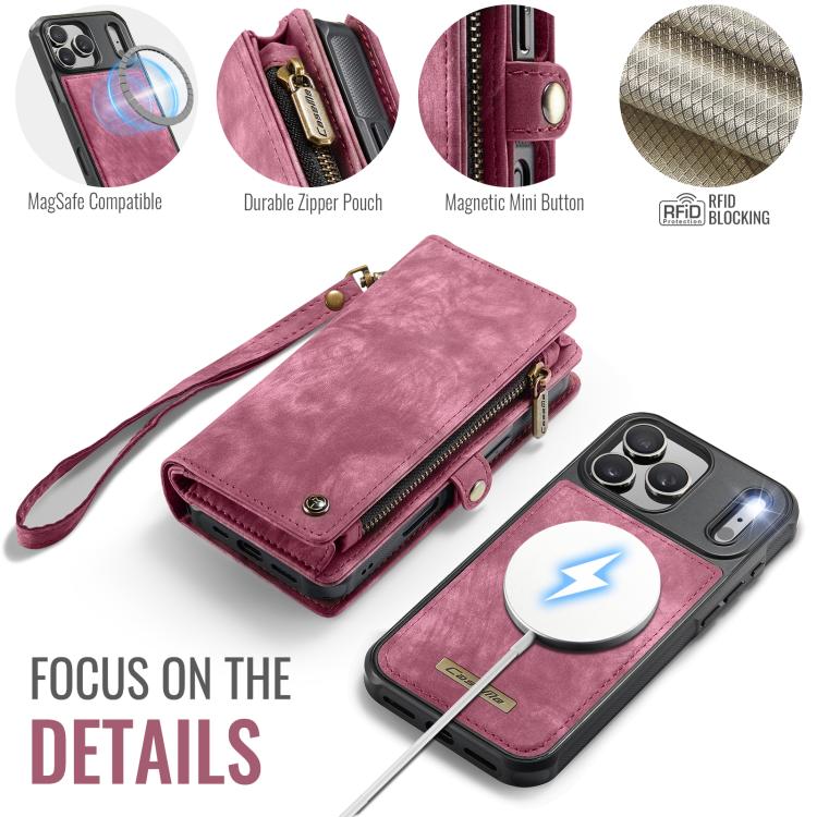 For iPhone 17 Pro Max CaseMe 008 Detachable Multifunctional Leather Phone Case