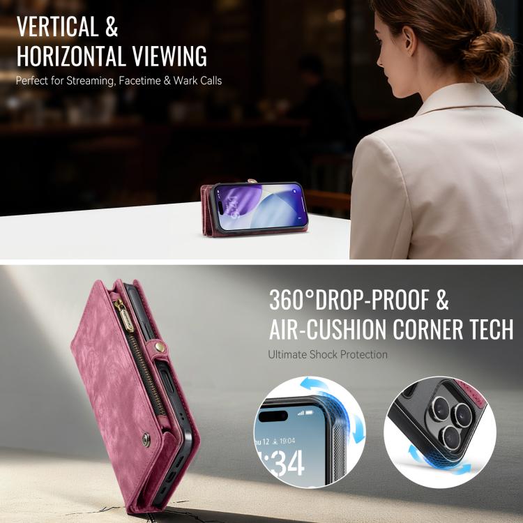 For iPhone 17 Pro Max CaseMe 008 Detachable Multifunctional Leather Phone Case