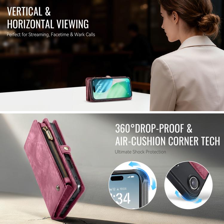 For iPhone Air CaseMe 008 Detachable Multifunctional Leather Phone Case