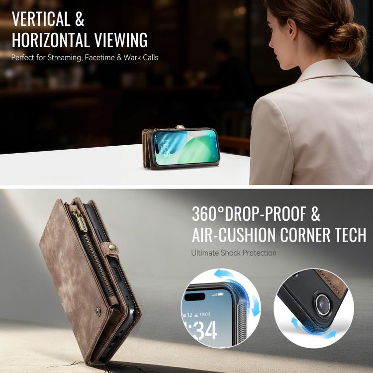 For iPhone Air CaseMe 008 Detachable Multifunctional Leather Phone Case