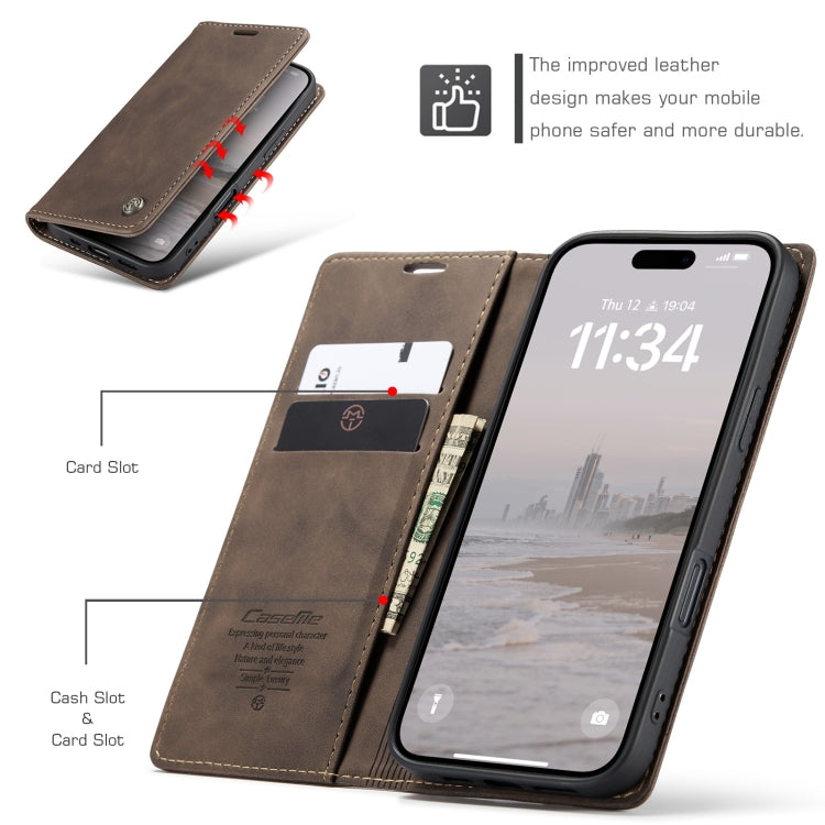 For iPhone 16 CaseMe 013 Multifunctional Horizontal Flip Leather Phone Case