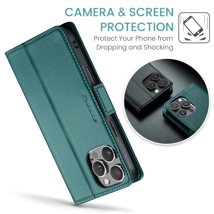 For iPhone 16 Pro Max CaseMe 023 Butterfly Buckle Litchi Texture RFID Anti-theft Leather Phone Case