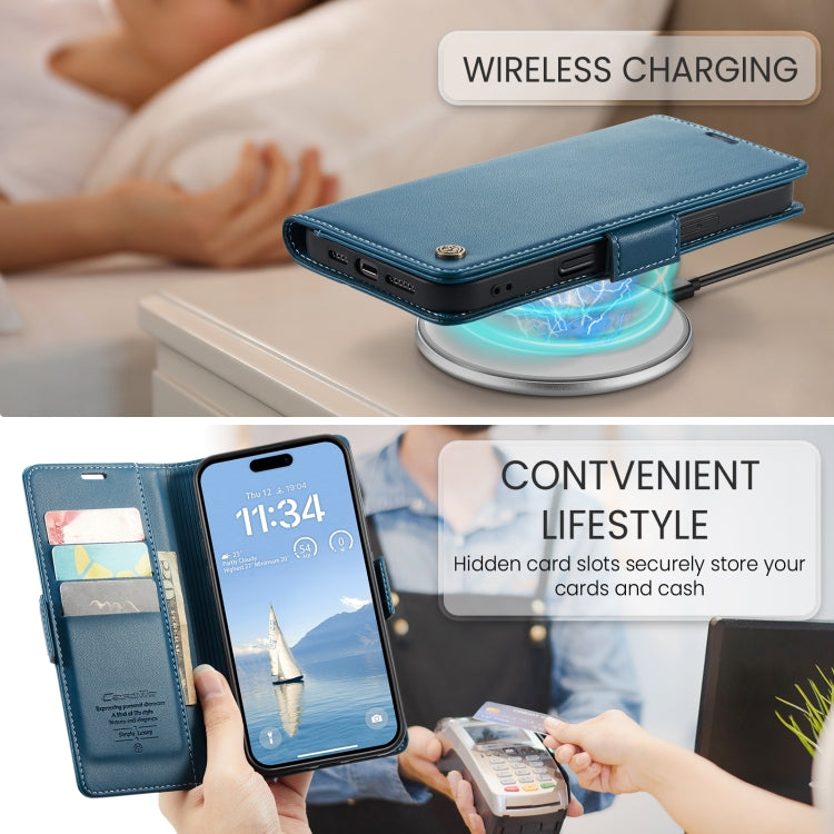For iPhone 16 Pro Max CaseMe 023 Butterfly Buckle Litchi Texture RFID Anti-theft Leather Phone Case