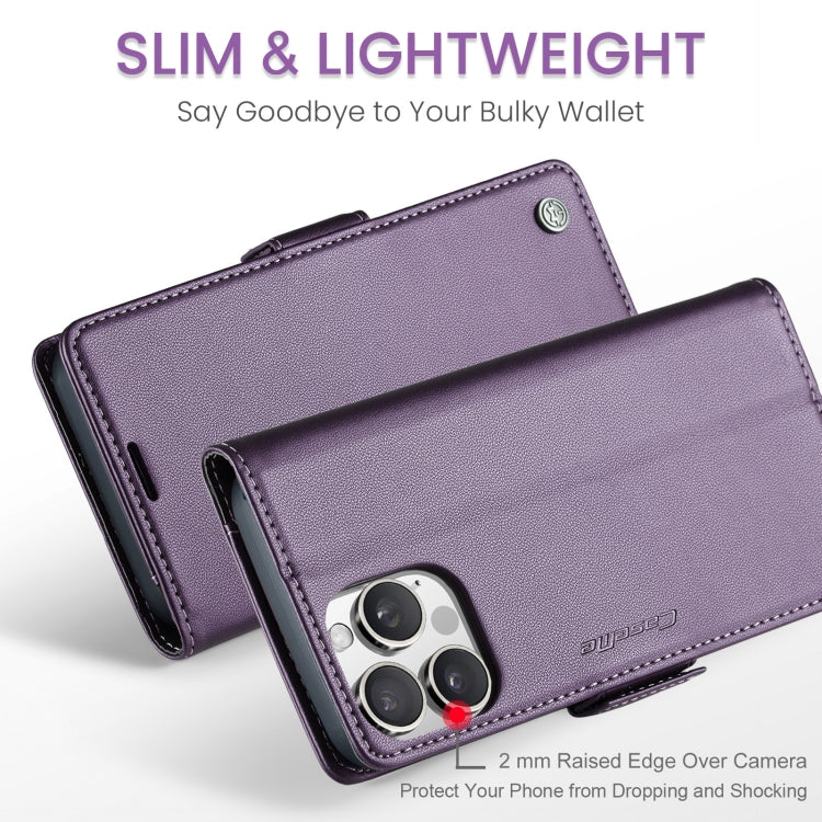 For iPhone 16 Pro CaseMe 023 Butterfly Buckle Litchi Texture RFID Anti-theft Leather Phone Case