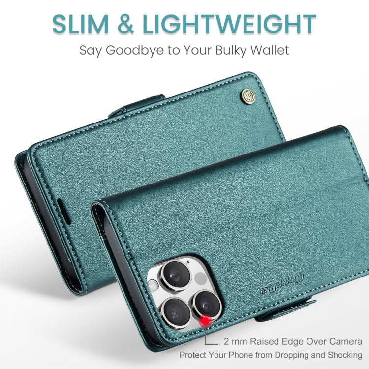 For iPhone 16 Pro CaseMe 023 Butterfly Buckle Litchi Texture RFID Anti-theft Leather Phone Case