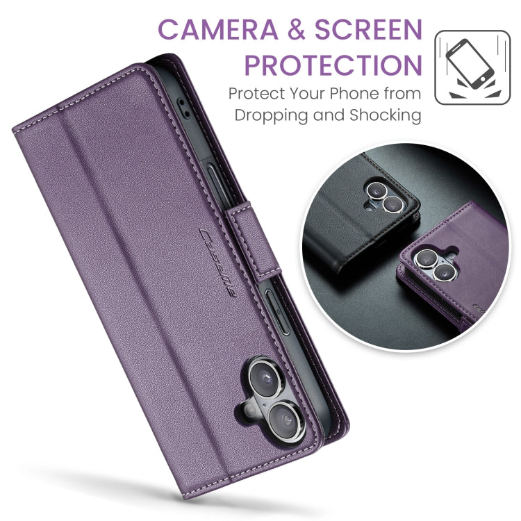 For iPhone 16 CaseMe 023 Butterfly Buckle Litchi Texture RFID Anti-theft Leather Phone Case