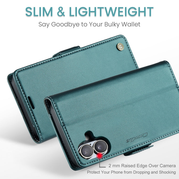 For iPhone 16 Plus CaseMe 023 Butterfly Buckle Litchi Texture RFID Anti-theft Leather Phone Case