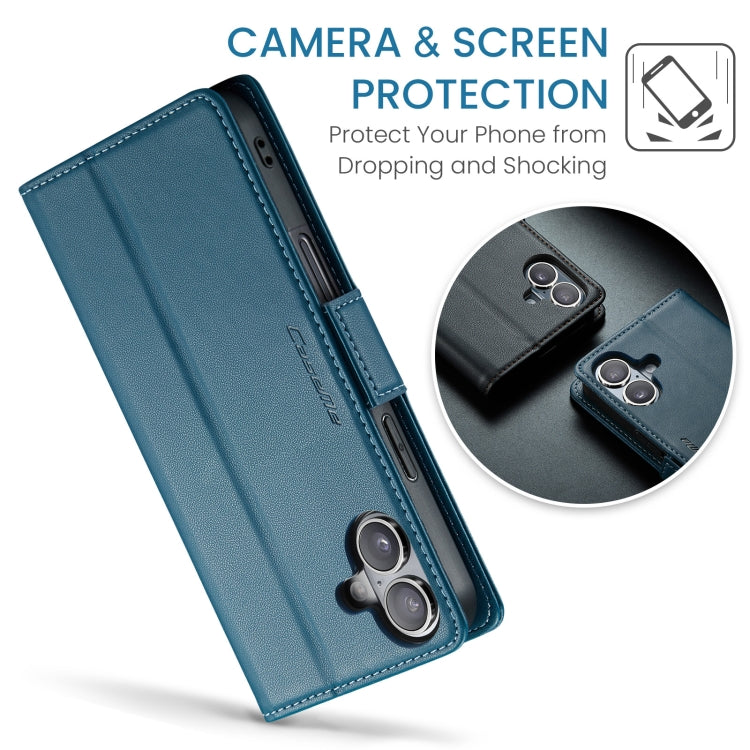 For iPhone 16 Plus CaseMe 023 Butterfly Buckle Litchi Texture RFID Anti-theft Leather Phone Case