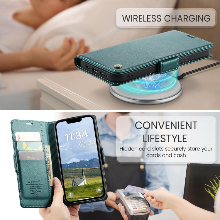For iPhone 17e / 16e CaseMe 023 Butterfly Buckle Litchi Texture RFID Anti-theft Leather Phone Case