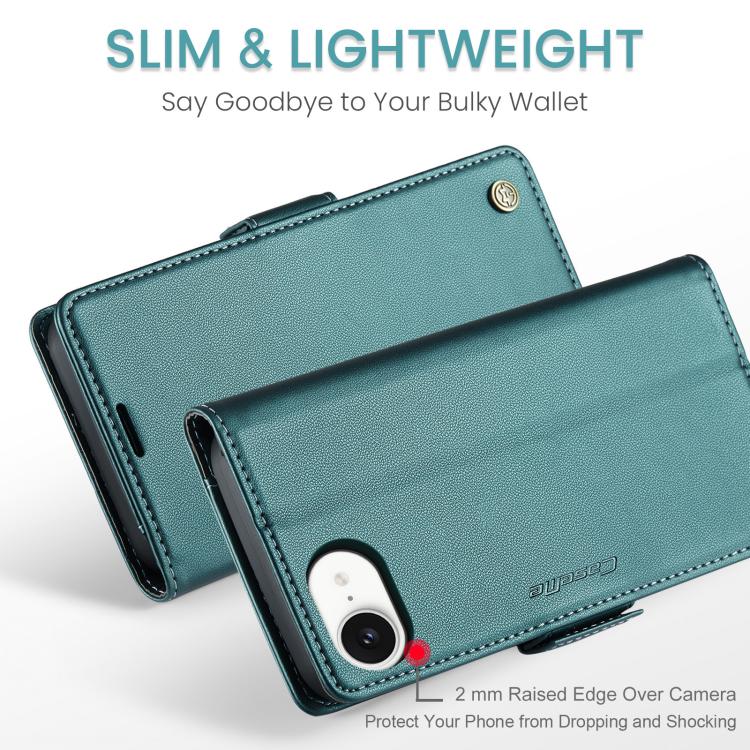 For iPhone 17e / 16e CaseMe 023 Butterfly Buckle Litchi Texture RFID Anti-theft Leather Phone Case