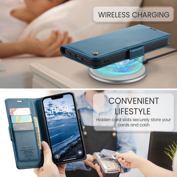 For iPhone 17e / 16e CaseMe 023 Butterfly Buckle Litchi Texture RFID Anti-theft Leather Phone Case