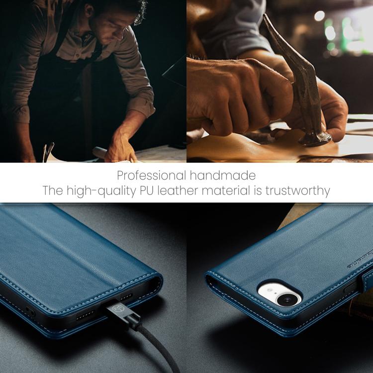 For iPhone 17e / 16e CaseMe 023 Butterfly Buckle Litchi Texture RFID Anti-theft Leather Phone Case