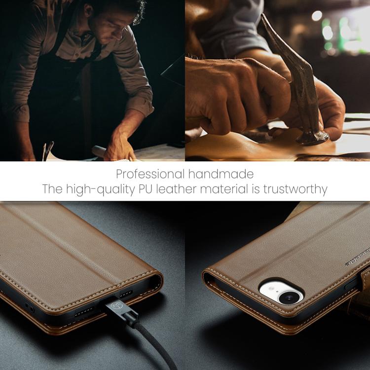 For iPhone 17e / 16e CaseMe 023 Butterfly Buckle Litchi Texture RFID Anti-theft Leather Phone Case