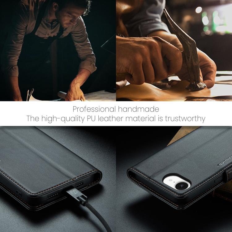 For iPhone 17e / 16e CaseMe 023 Butterfly Buckle Litchi Texture RFID Anti-theft Leather Phone Case