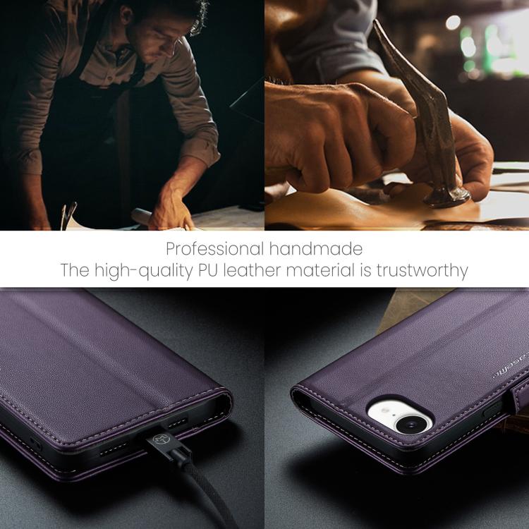 For iPhone 17e / 16e CaseMe 023 Butterfly Buckle Litchi Texture RFID Anti-theft Leather Phone Case