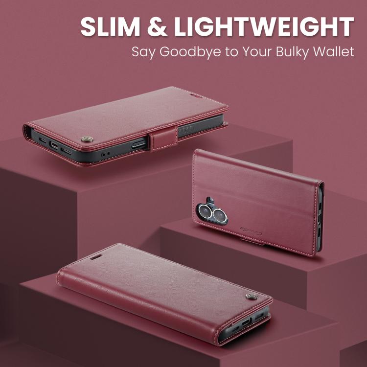 For iPhone 17 CaseMe 023 Butterfly Buckle Litchi Texture RFID Anti-theft Leather Phone Case