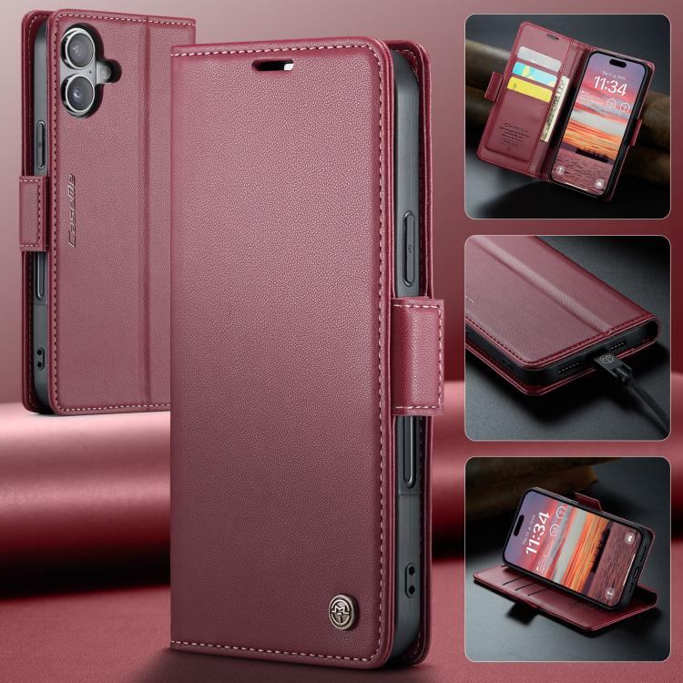 For iPhone 17 CaseMe 023 Butterfly Buckle Litchi Texture RFID Anti-theft Leather Phone Case
