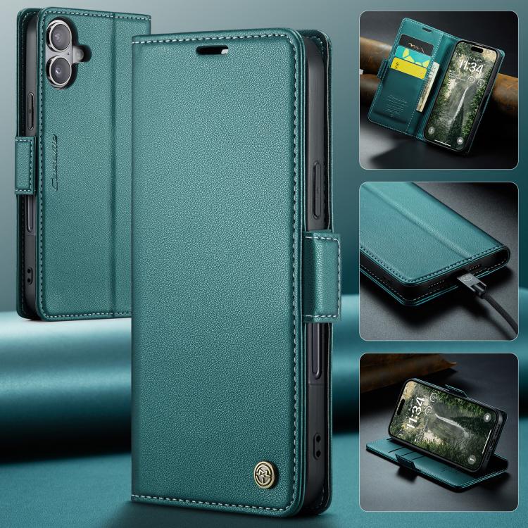 For iPhone 17 CaseMe 023 Butterfly Buckle Litchi Texture RFID Anti-theft Leather Phone Case