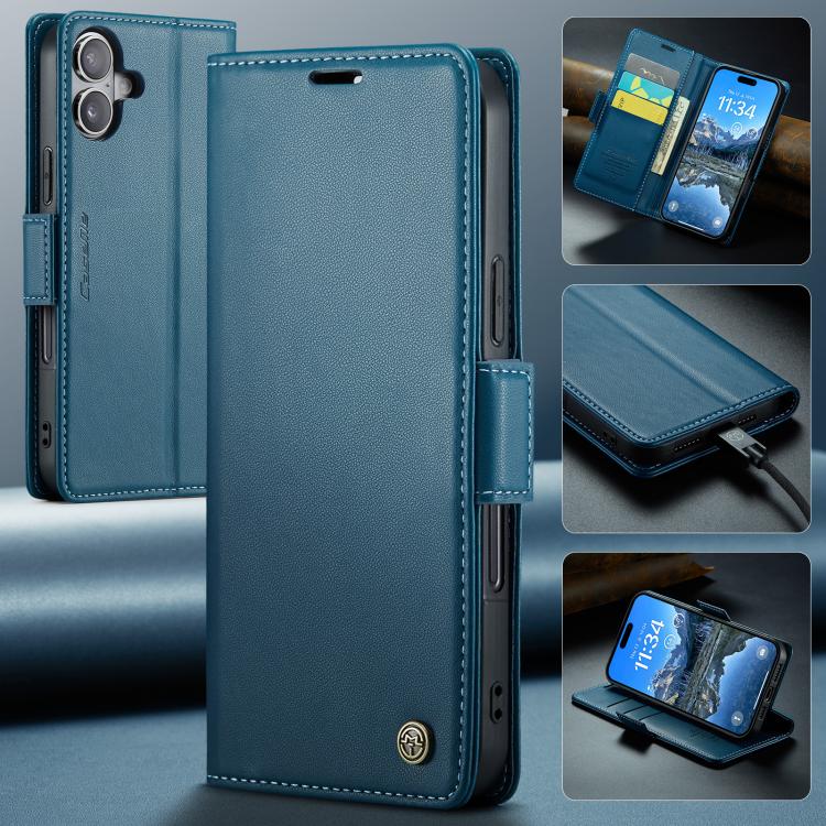 For iPhone 17 CaseMe 023 Butterfly Buckle Litchi Texture RFID Anti-theft Leather Phone Case