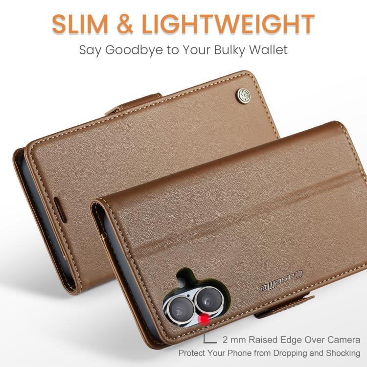 For iPhone 17 CaseMe 023 Butterfly Buckle Litchi Texture RFID Anti-theft Leather Phone Case
