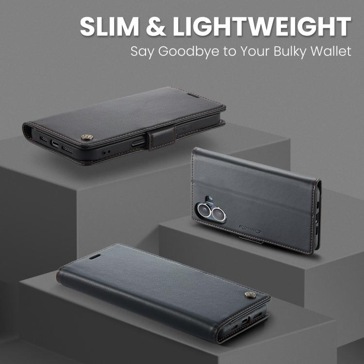 For iPhone 17 CaseMe 023 Butterfly Buckle Litchi Texture RFID Anti-theft Leather Phone Case