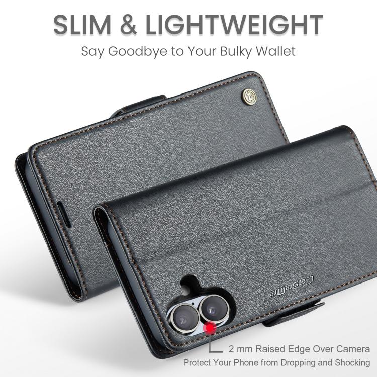 For iPhone 17 CaseMe 023 Butterfly Buckle Litchi Texture RFID Anti-theft Leather Phone Case