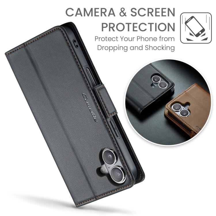 For iPhone 17 CaseMe 023 Butterfly Buckle Litchi Texture RFID Anti-theft Leather Phone Case