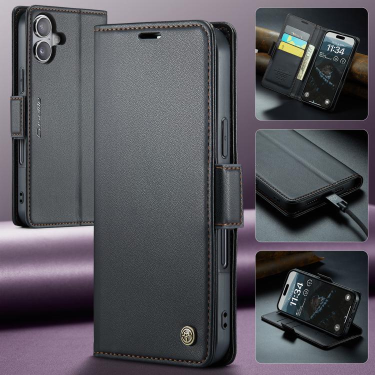 For iPhone 17 CaseMe 023 Butterfly Buckle Litchi Texture RFID Anti-theft Leather Phone Case