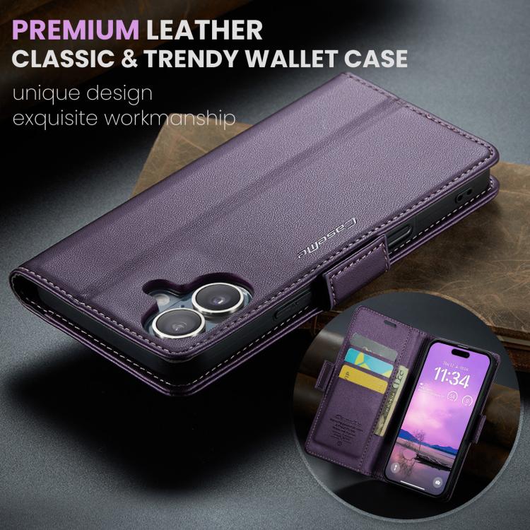 For iPhone 17 CaseMe 023 Butterfly Buckle Litchi Texture RFID Anti-theft Leather Phone Case