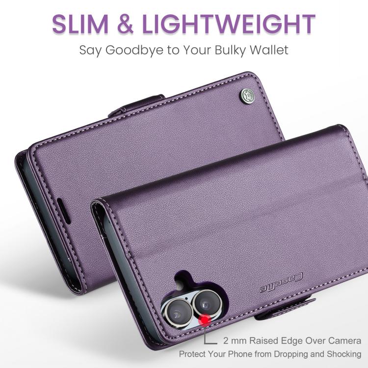 For iPhone 17 CaseMe 023 Butterfly Buckle Litchi Texture RFID Anti-theft Leather Phone Case