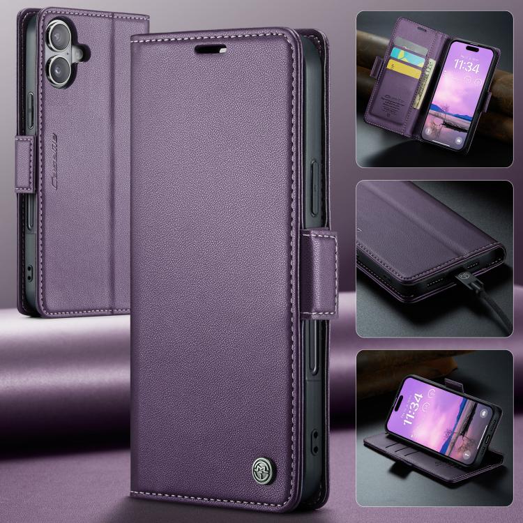 For iPhone 17 CaseMe 023 Butterfly Buckle Litchi Texture RFID Anti-theft Leather Phone Case