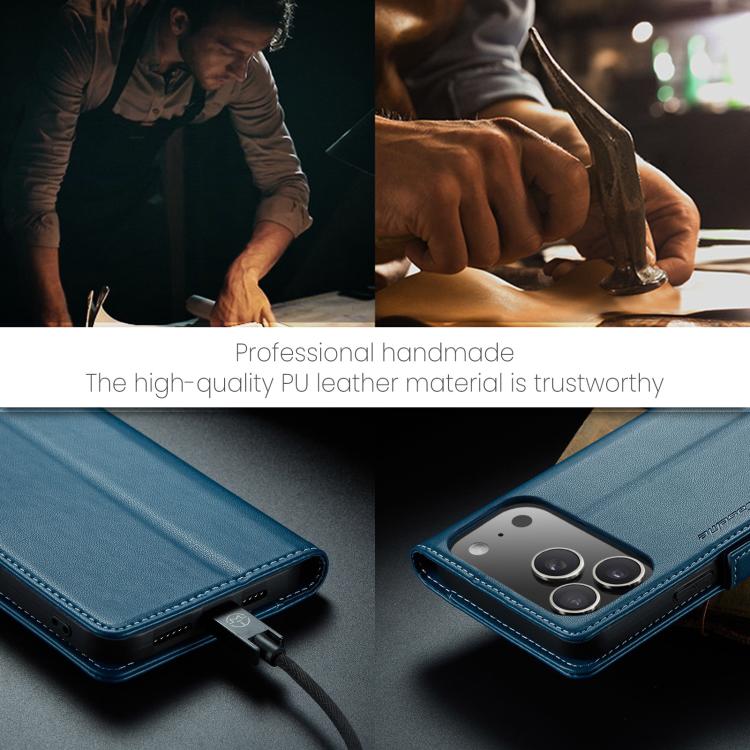 For iPhone 17 Pro CaseMe 023 Butterfly Buckle Litchi Texture RFID Anti-theft Leather Phone Case