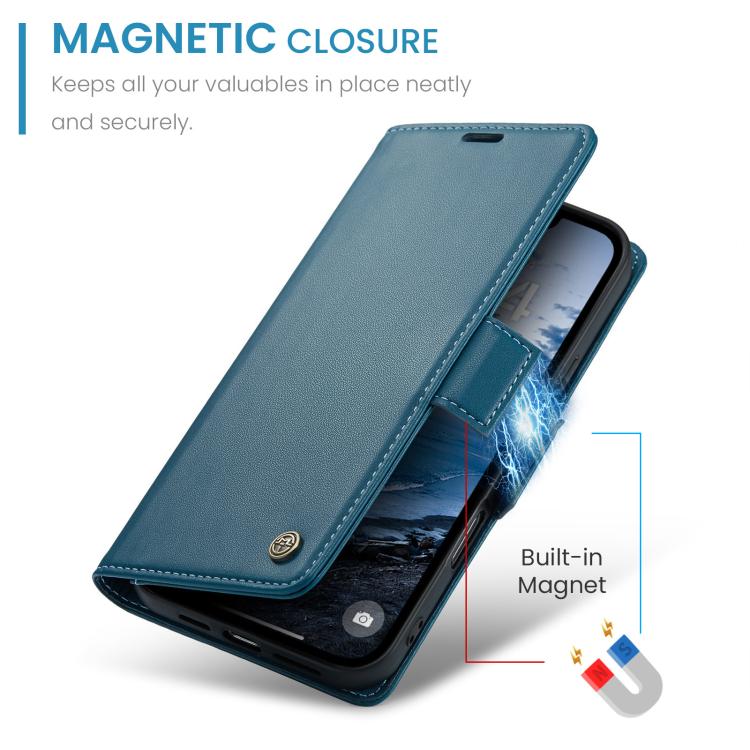 For iPhone 17 Pro CaseMe 023 Butterfly Buckle Litchi Texture RFID Anti-theft Leather Phone Case