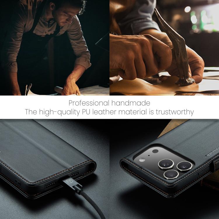 For iPhone 17 Pro CaseMe 023 Butterfly Buckle Litchi Texture RFID Anti-theft Leather Phone Case