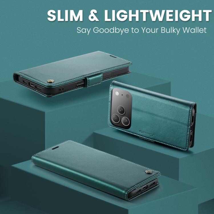 For iPhone 17 Pro Max CaseMe 023 Butterfly Buckle Litchi Texture RFID Anti-theft Leather Phone Case