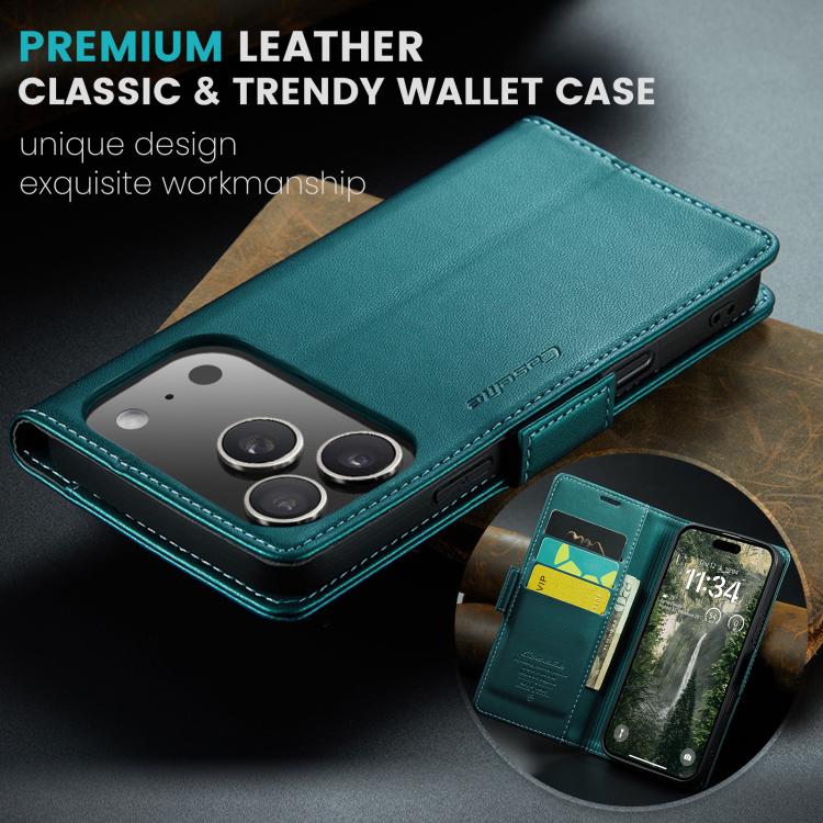 For iPhone 17 Pro Max CaseMe 023 Butterfly Buckle Litchi Texture RFID Anti-theft Leather Phone Case