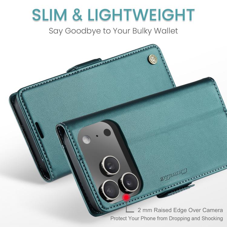 For iPhone 17 Pro Max CaseMe 023 Butterfly Buckle Litchi Texture RFID Anti-theft Leather Phone Case