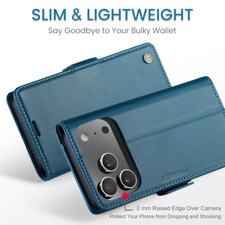 For iPhone 17 Pro Max CaseMe 023 Butterfly Buckle Litchi Texture RFID Anti-theft Leather Phone Case