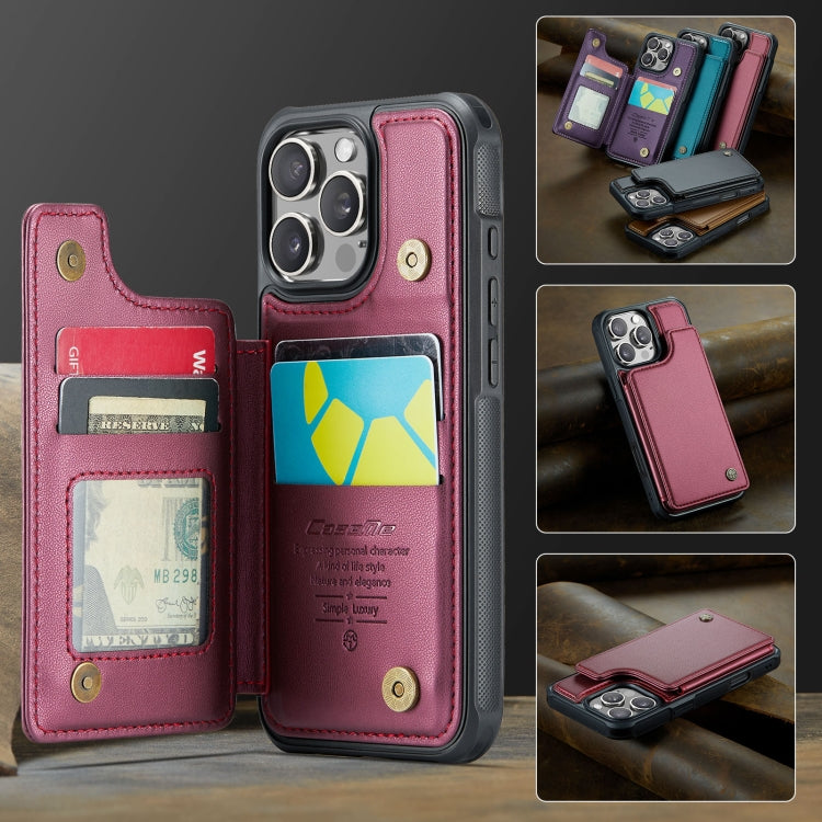 For iPhone 16 Pro CaseMe C22 Card Slots Holder RFID Anti-theft Phone Case