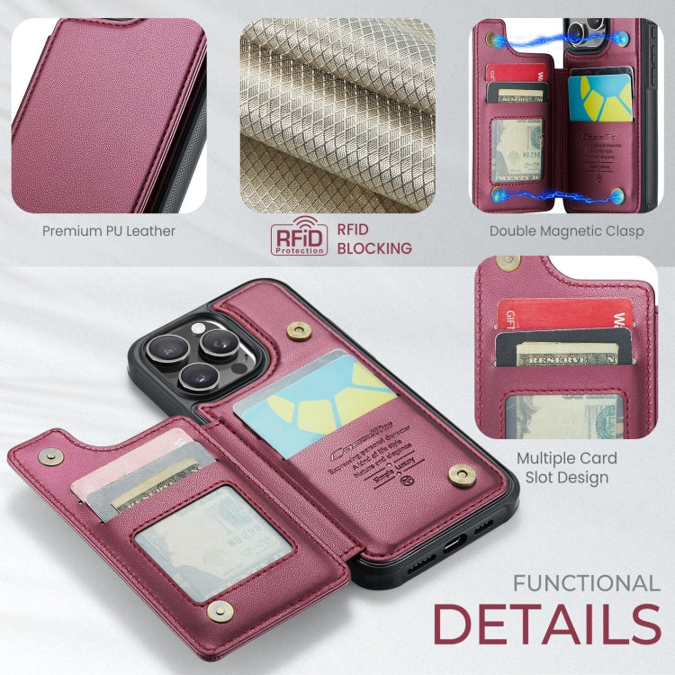 For iPhone 16 Pro CaseMe C22 Card Slots Holder RFID Anti-theft Phone Case