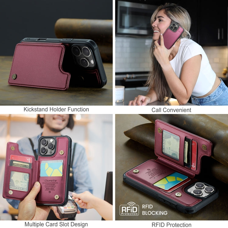 For iPhone 16 Pro CaseMe C22 Card Slots Holder RFID Anti-theft Phone Case