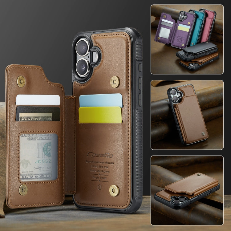 For iPhone 16 CaseMe C22 Card Slots Holder RFID Anti-theft Phone Case