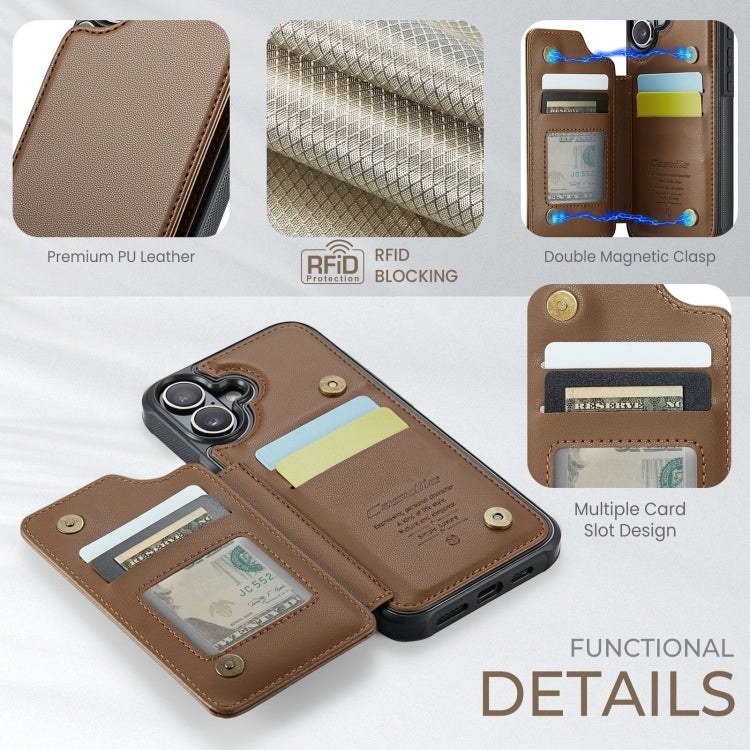 For iPhone 16 CaseMe C22 Card Slots Holder RFID Anti-theft Phone Case