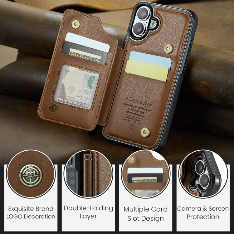 For iPhone 16 CaseMe C22 Card Slots Holder RFID Anti-theft Phone Case