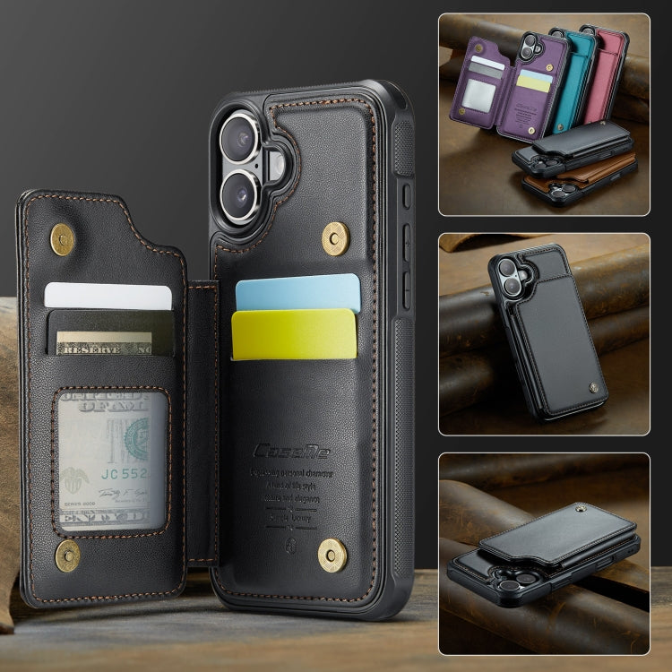 For iPhone 16 CaseMe C22 Card Slots Holder RFID Anti-theft Phone Case