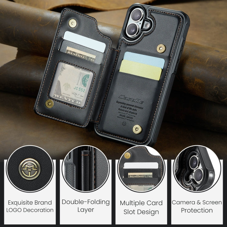 For iPhone 16 CaseMe C22 Card Slots Holder RFID Anti-theft Phone Case