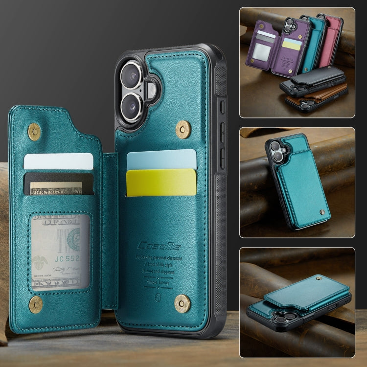 For iPhone 16 CaseMe C22 Card Slots Holder RFID Anti-theft Phone Case