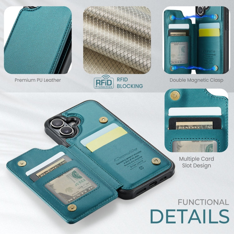 For iPhone 16 CaseMe C22 Card Slots Holder RFID Anti-theft Phone Case