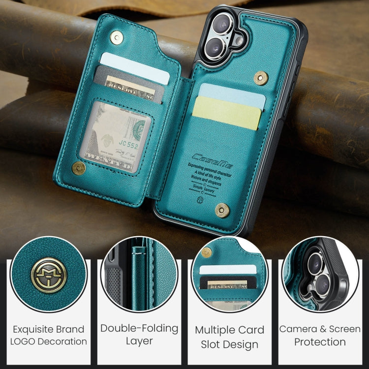 For iPhone 16 CaseMe C22 Card Slots Holder RFID Anti-theft Phone Case